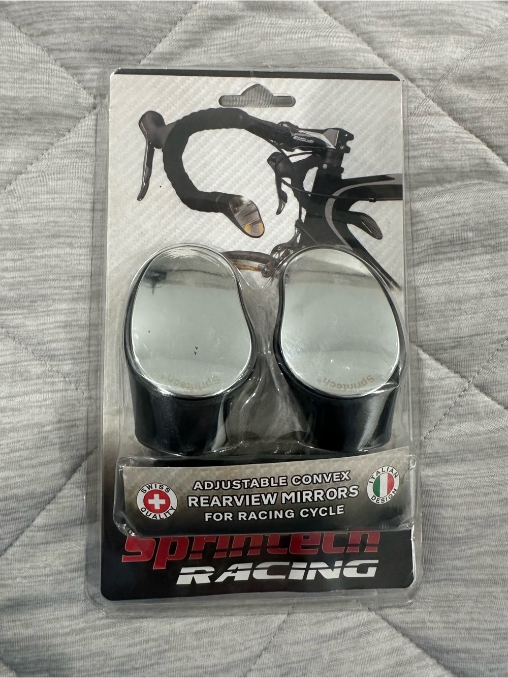 Sprintech 1030 ART. 1030 Adjustable Convex Bar End Mirrors Pair Black